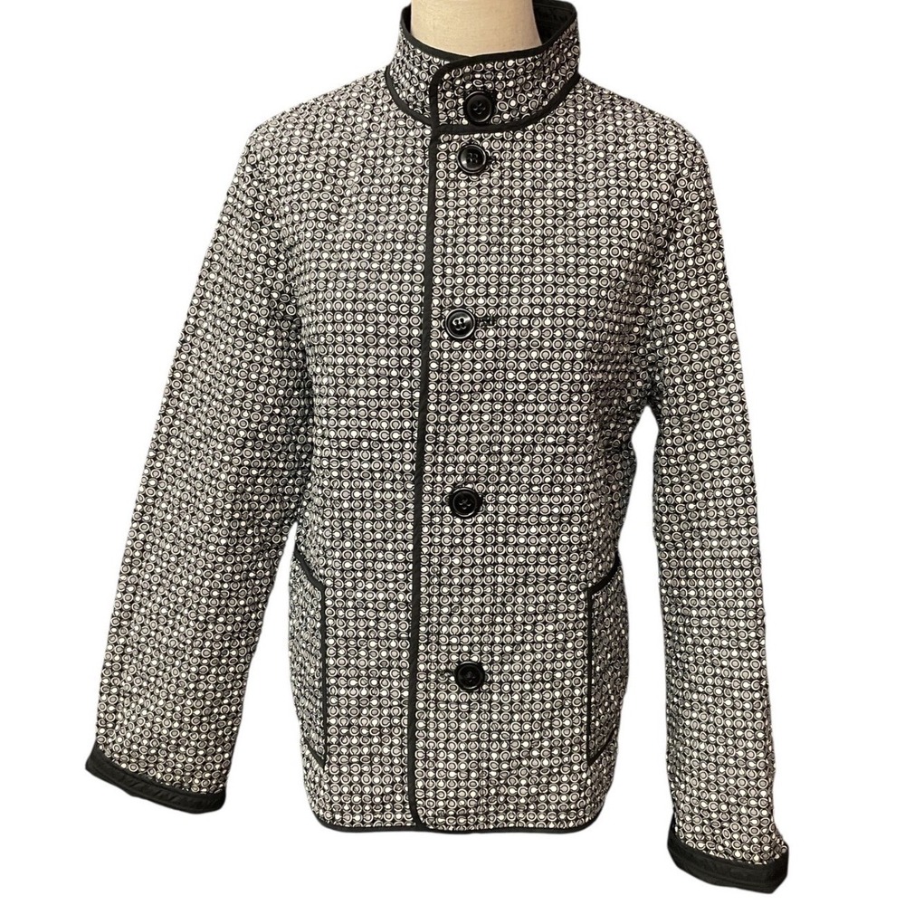 Talbots Women's Geometric Print Reversible Lightweight Quilted Jacket Size Large - Picture 2 of 16
